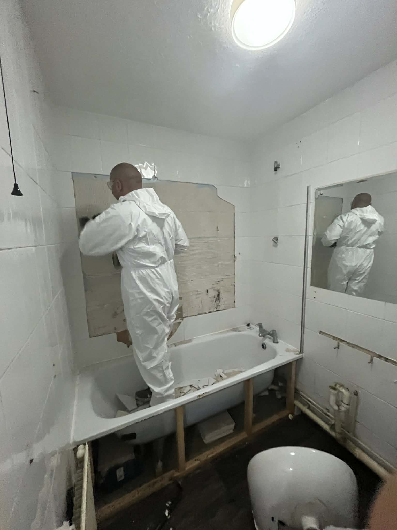 Terrazzo & Bold Colour Full Bathroom Renovation — In Progress