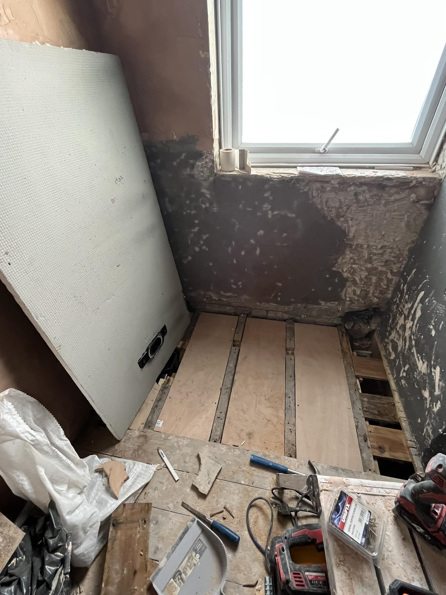 Herringbone Style Bathroom — Full Renovation — In Progress